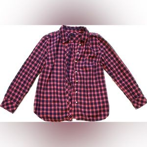 Talbots pink and navy flannel - Size: M